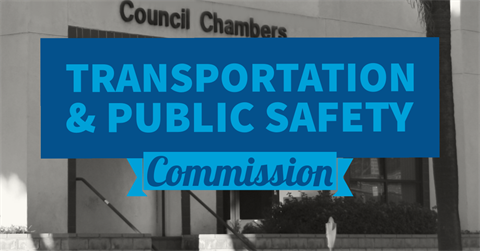 Transportation and Public Safety Commission; black and white photo of the Council Chambers entrance
