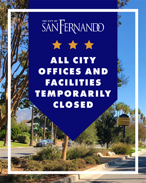 All city offices and facilities temporarily closed; photo of Brand Blvd median